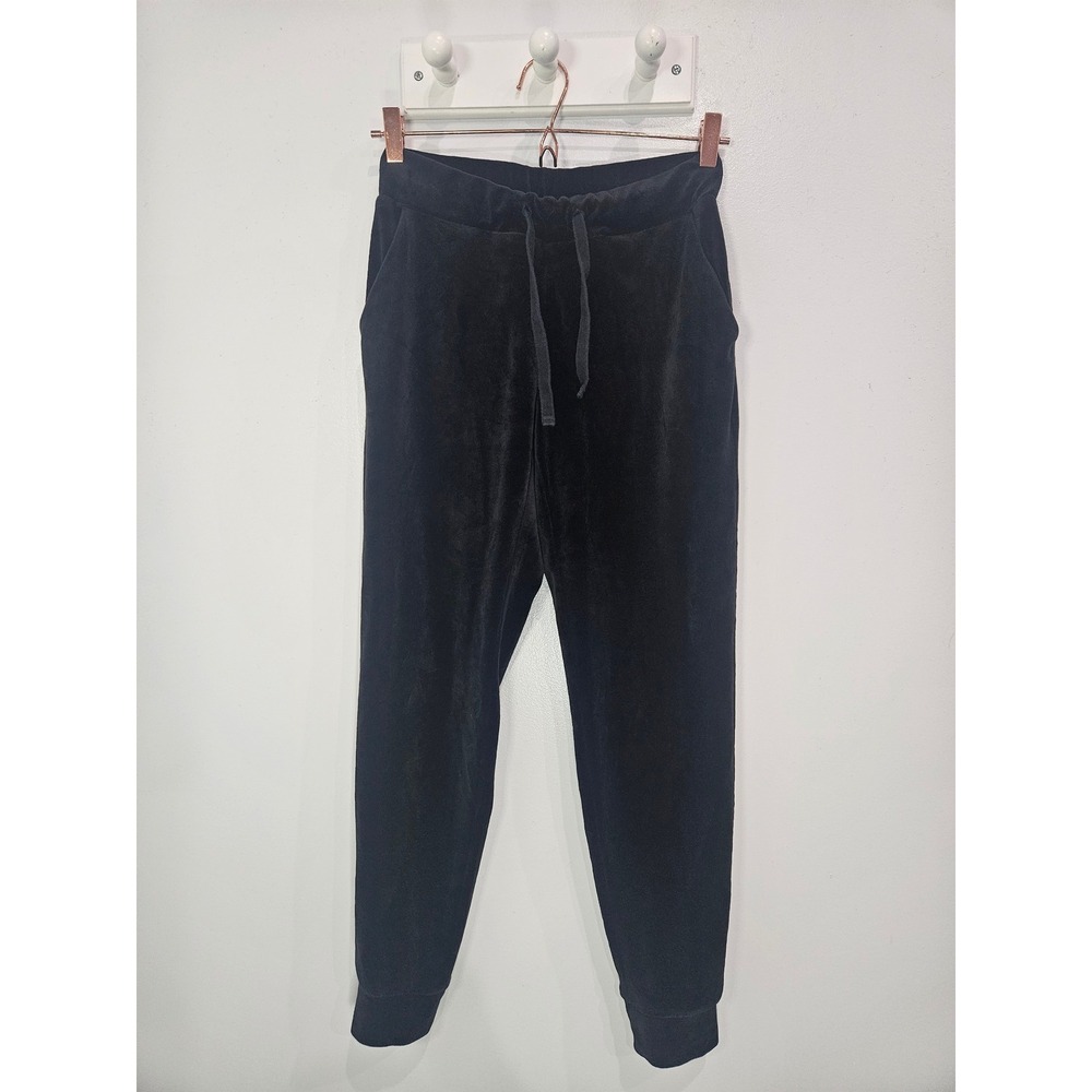 Juicy by Juicy Couture Black Velour Joggers XS Drawstring Lounge Pants